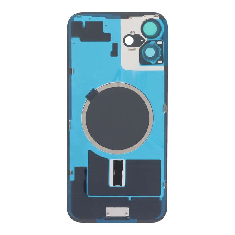 Battery Door + Back Camera Lens and Bezel with Magnetism Ring+Metal Plate for iPhone 16 Plus Teal...