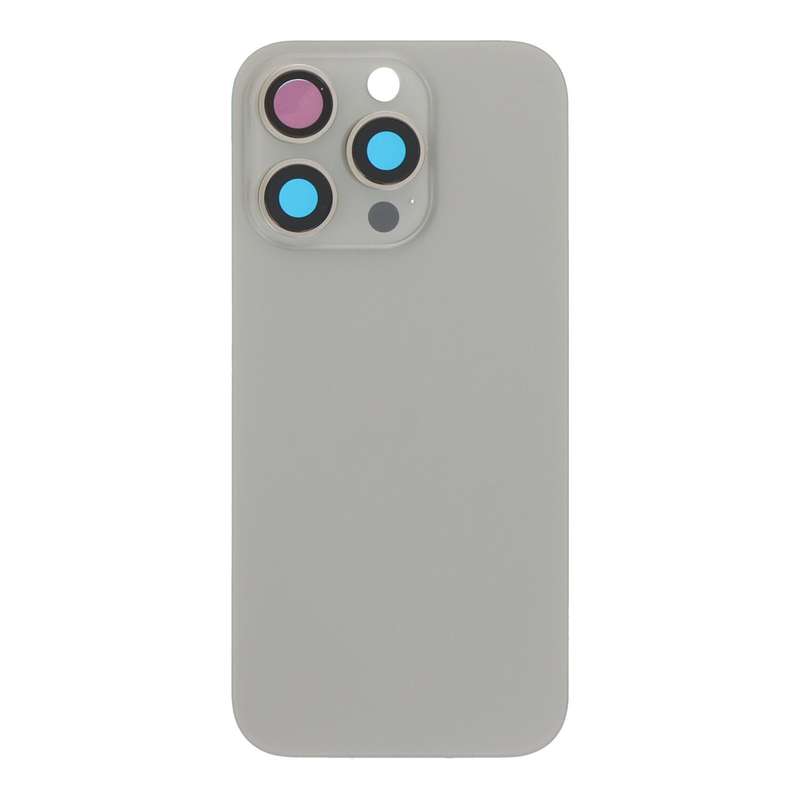 Battery Door + Back Camera Lens and Bezel with Magnetism Ring+Metal Plate for iPhone 16 Pro Natur...