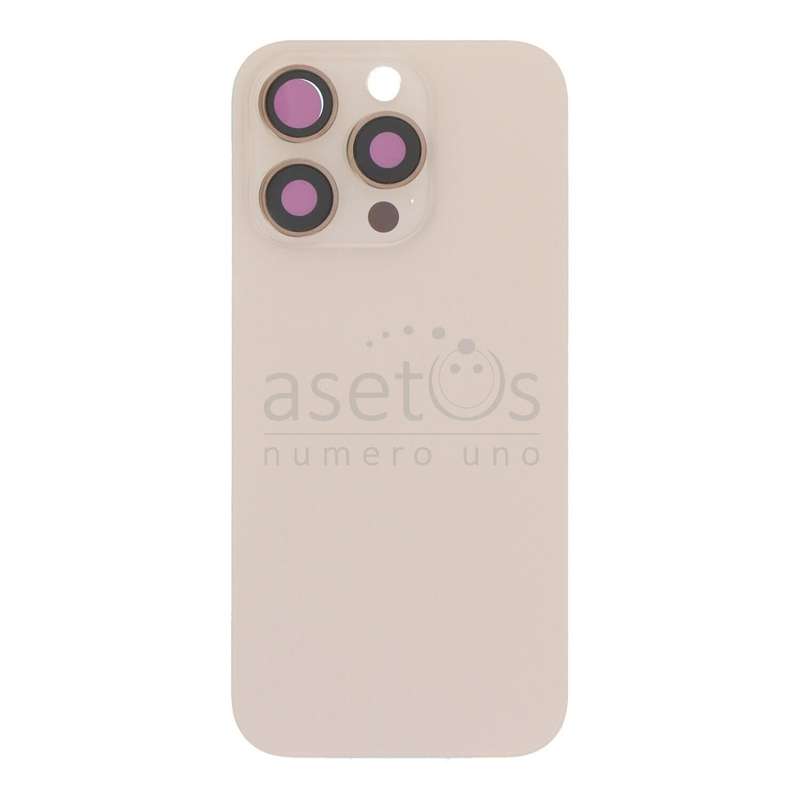 Battery Door + Back Camera Lens and Bezel with Magnetism Ring+Metal Plate for iPhone 16 Pro Deser...