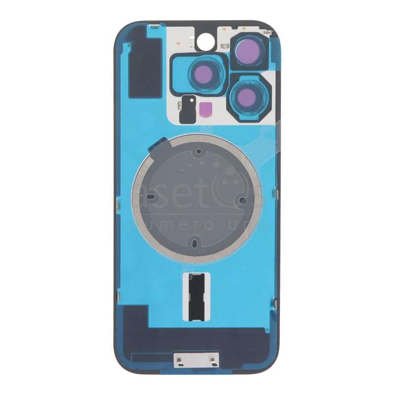 Battery Door + Back Camera Lens and Bezel with Magnetism Ring+Metal Plate for iPhone 16 Pro Deser...