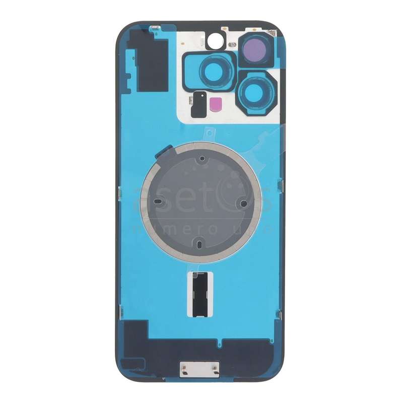 Battery Door + Back Camera Lens and Bezel with Magnetism Ring+Metal Plate for iPhone 16 Pro Max B...