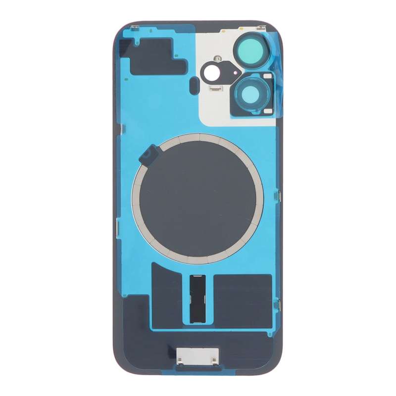 Battery Door + Back Camera Lens and Bezel with Magnetism Ring+Metal Plate for iPhone 16 Pink OEM