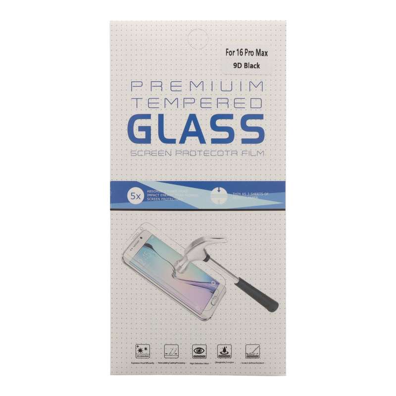 10Pcs 9D Full Screen Tempered Glass Screen Protector for iPhone 16 Pro Max/17 Pro Max Black