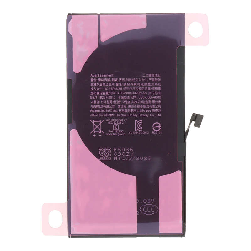 A2479 2815mAh Battery + Battery Adhesive for iPhone 12/12 Pro Diagnosable + Battery Health 100% O...