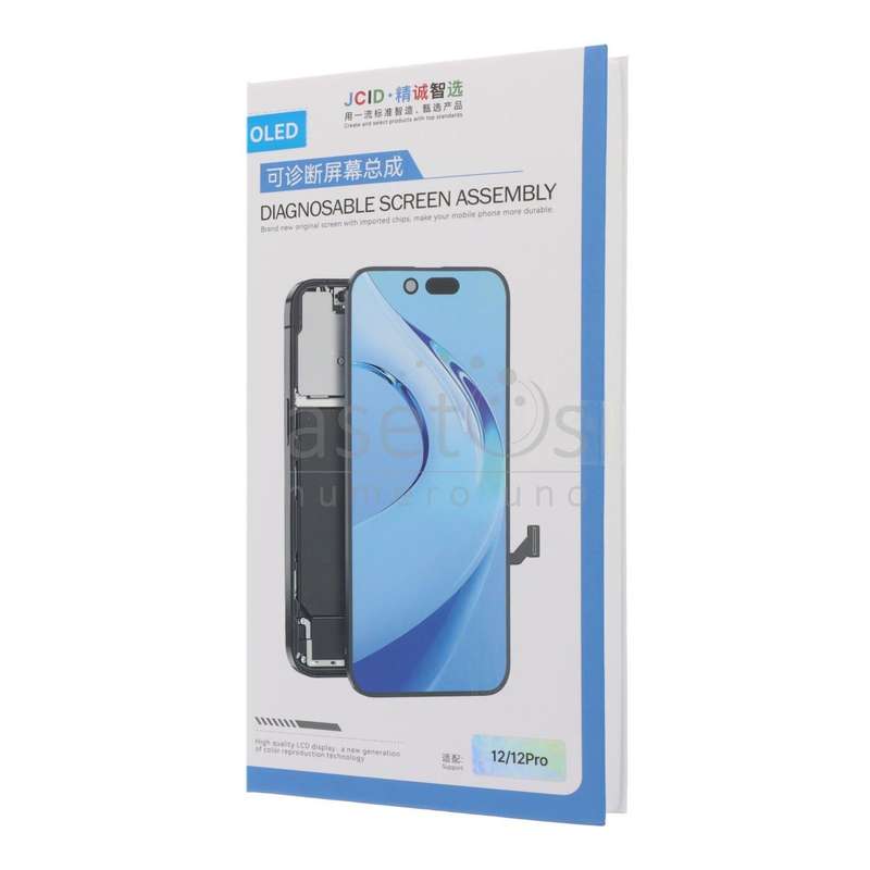 Screen Replacement for iPhone 12/12 Pro Non Replace Chip + Diagnosable JCID OLED Black HQ