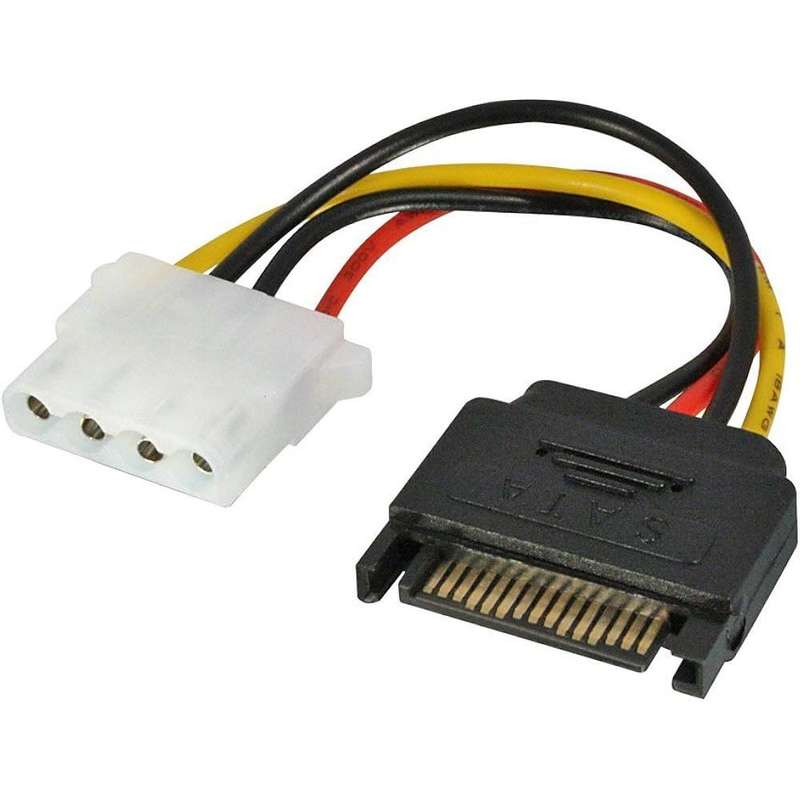LINDY 0.15M MOLEX M TO 2X SATA Y-SPLITTER (33299)