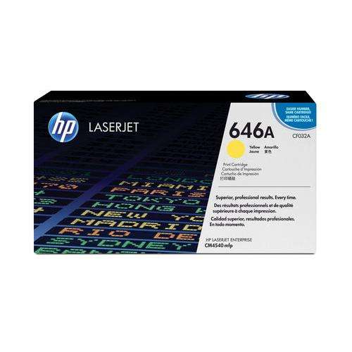 HP 646A ORIGINAL YELLOW TONER CARTRIGDE PRINTS APPROX.11 000 PGS USING THEISO/IEC 19798 YIELD STA...