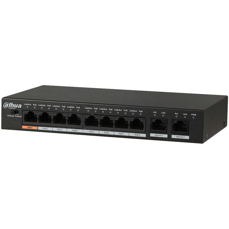 DAHUA 10-PORT FAST ETHERNET POE+ BT 90W