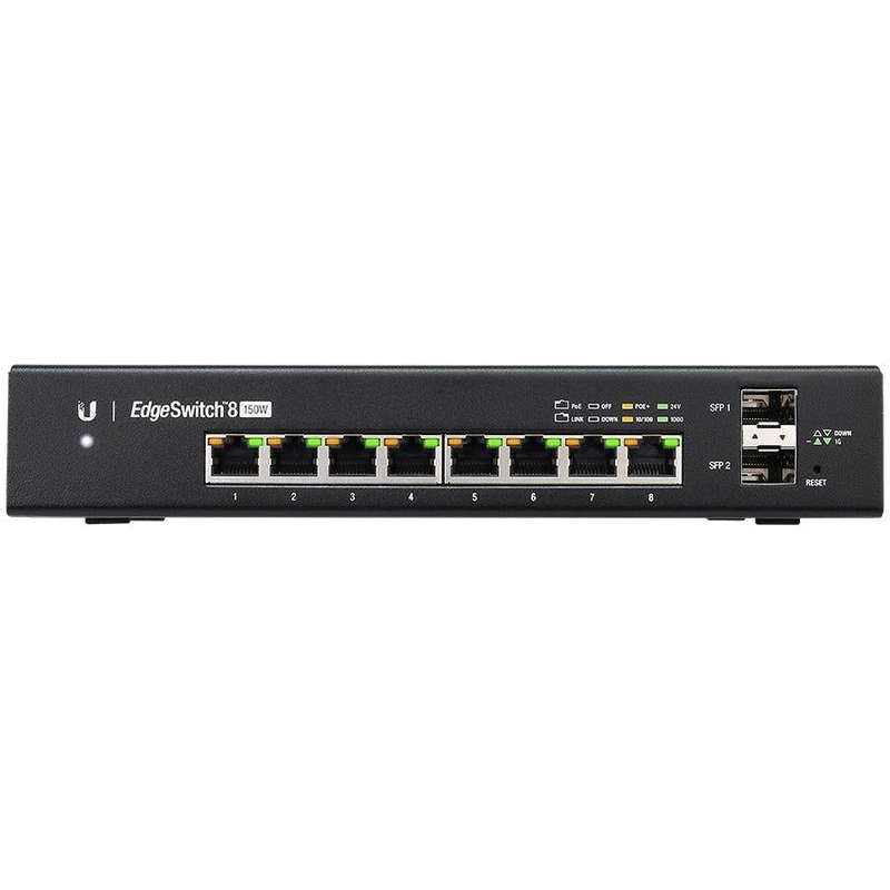 Ubiquiti UISP EdgeSwitch 8 Port PoE 150W 2SFP | ES-8-150W
