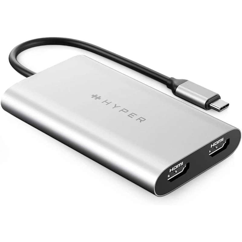 HYPERDRIVE USB-C TO DUAL HDMI ADAPTER+PD OVER USB (M1) CONNECT 2 DISPLAYS AT 4K VIDEO, FAST & EAS...