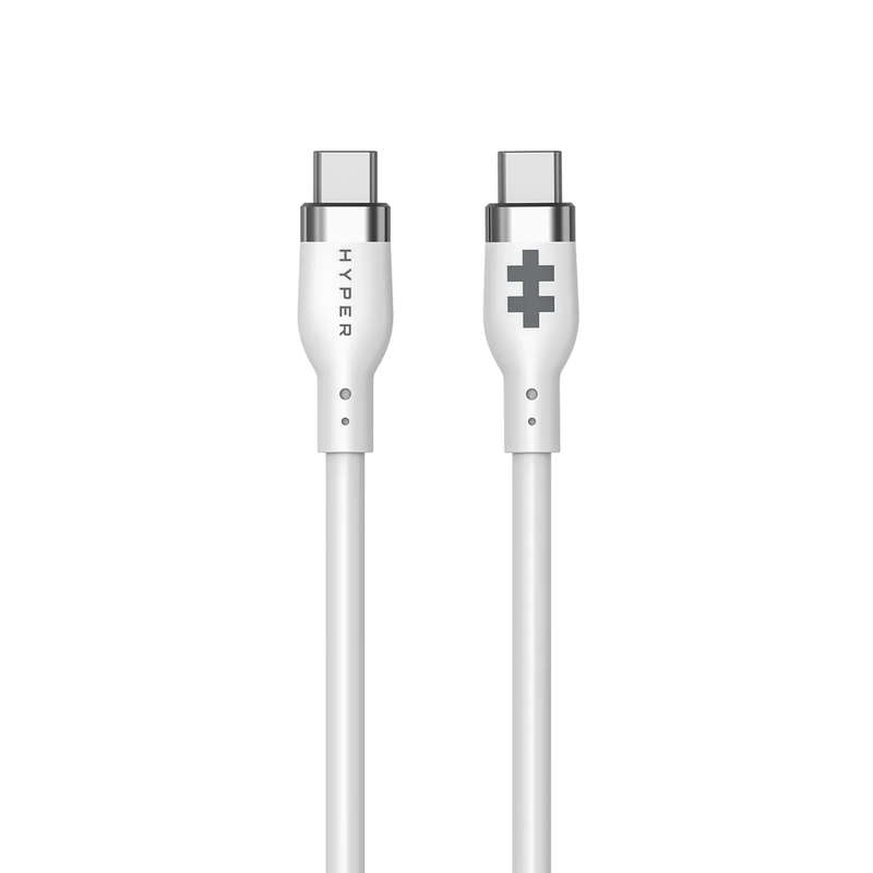 TARGUS HYPERJUICE 1M SILICONE  USB-C TO USB-C 240W CHARGING CABLE - WHITE 240W CHARGING POWER, E...