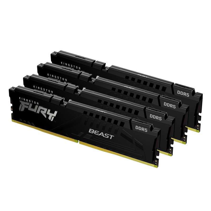 KINGSTON 128GB 5200MT/S DDR5 CL40 DIMM (KIT OF 4) FURY BEAST BLACK XMP