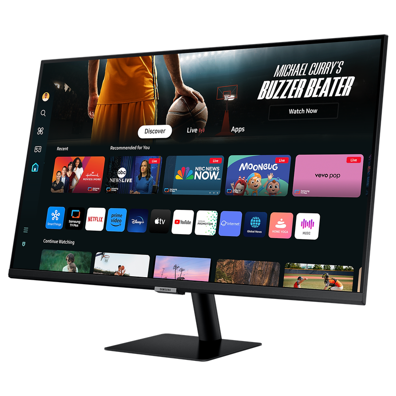 SAMSUNG SMART M70D FLAT 32" DISPLAY VA RESPONSE:5MS GTG AR: 16:09 RESOLUTION: 4K(3,840 X 2,160) (...
