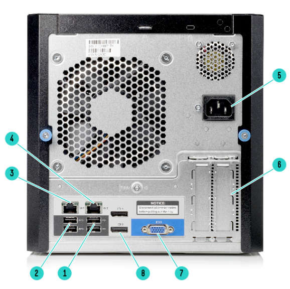 HPE ProLiant MicroServer Gen8: Intel 2.3Ghz 8GB Memory, 500GB HDD Drive (Used)
