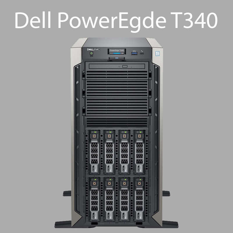 Dell PowerEdge T340 Server: 1 x Xeon E-2246G 3.6Ghz 6C, 64GB Memory, 2 x 960GB SSD + 1TB HDD (Used)