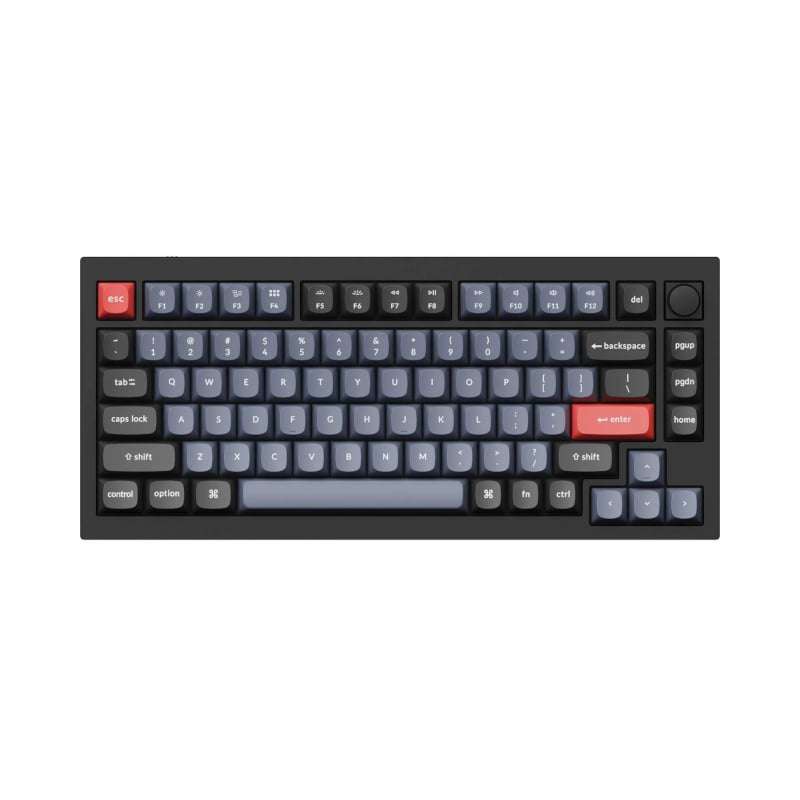 Keychron Q1 75% Red G Pro Switches Aluminium RGB Wired Keyboard - Black