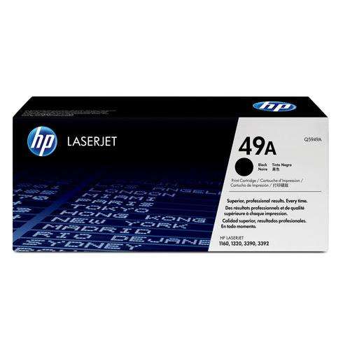 HP 49A LASERJET 1160/1320/3390/3392 BLACK PRINT CARTRIDGE AVERAGE CARTRIDGE YIELD 2 500 PGS. YIEL...