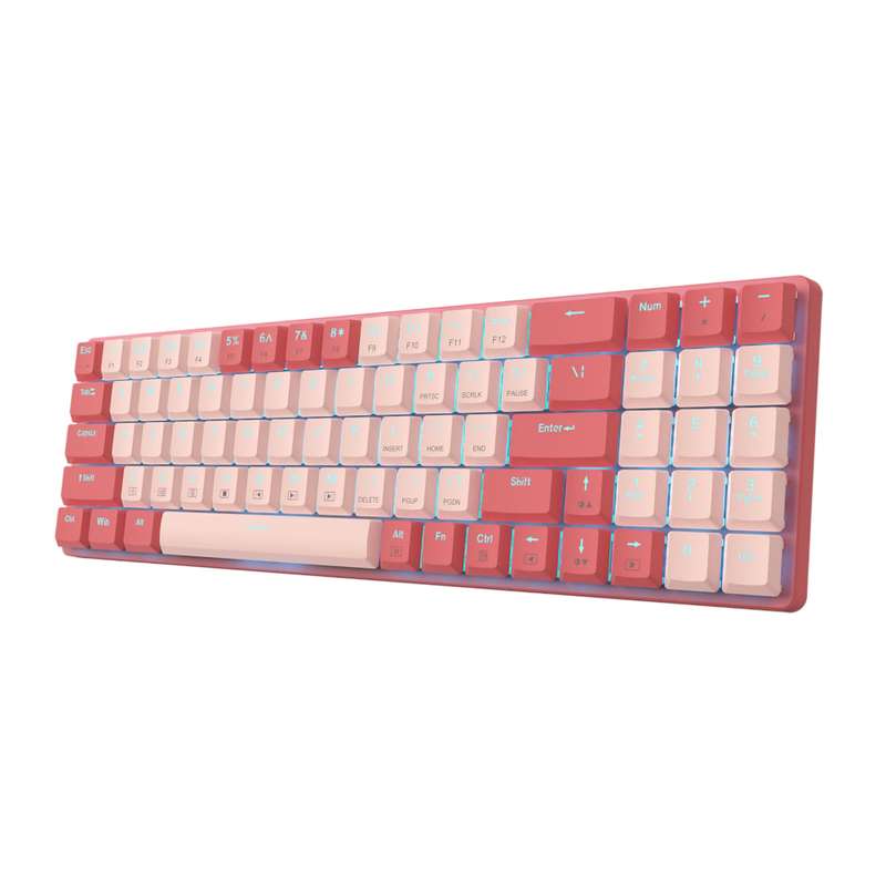 Redragon BS8772 Wireless Keyboard and Mouse Combo - Red/Pink