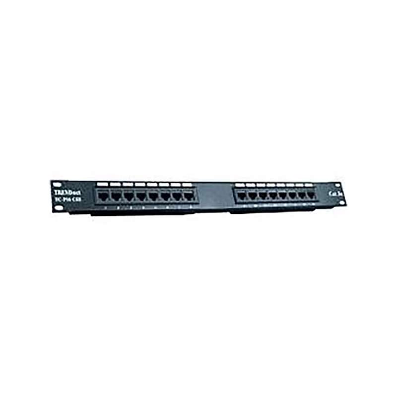 Trendnet 16-Port CAT5 Populated 1U Black Patch Panel