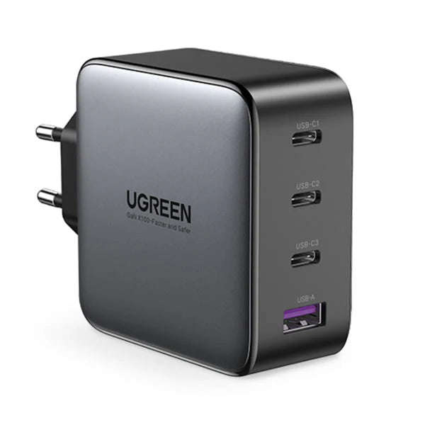 UGREEN 4 PORT GAN 100W PD WALL CHARGER-BLACK