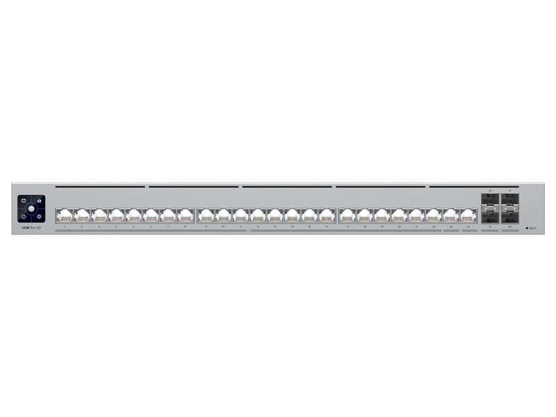 Ubiquiti UniFi 24 Port 2x 10Gbps 22x 2.5Gbps 4SFP+ Pro HD Switch | USW-Pro-HD-24
