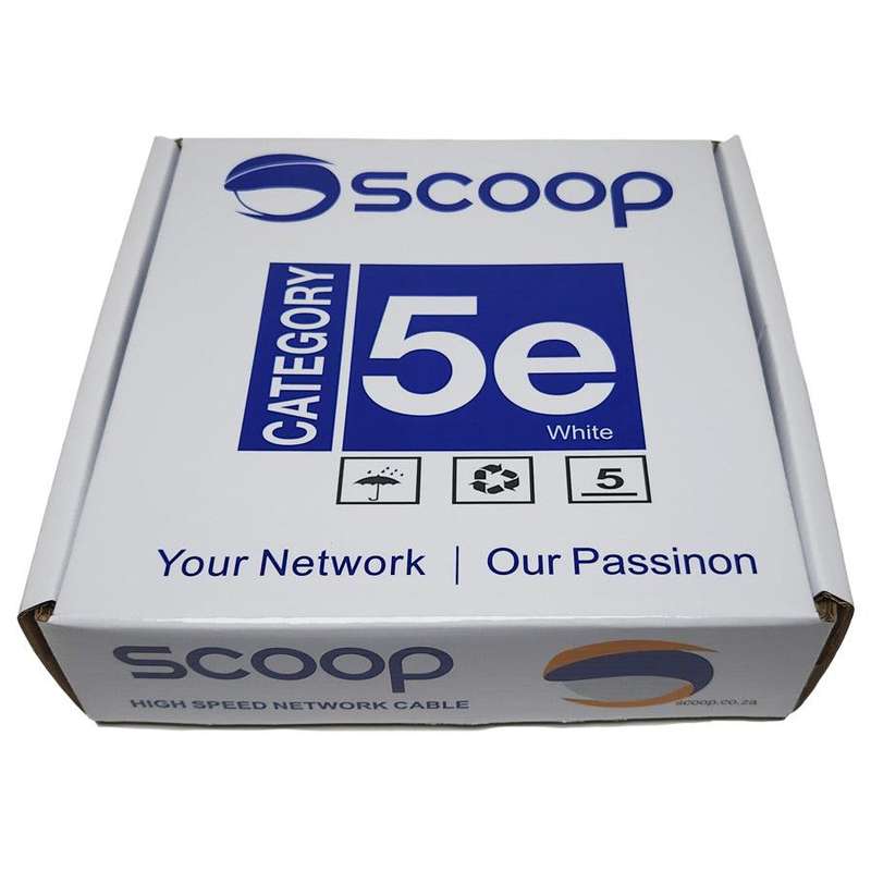 Scoop 100m Box Cat5e CCA White UTP Cable