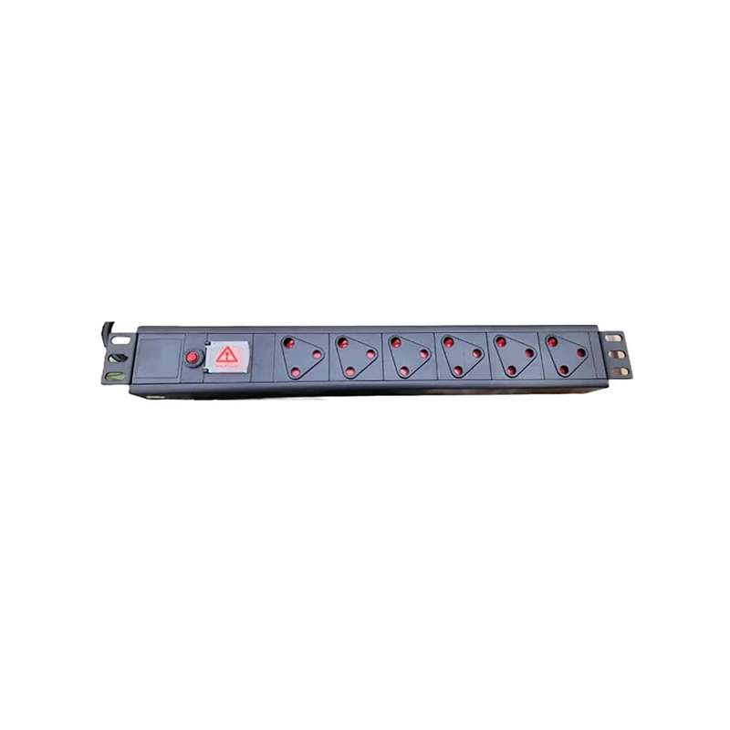 16A PDU 3m (2.5MM2) Cable 6 Way SA MType Circuit Breaker SA Plug Black