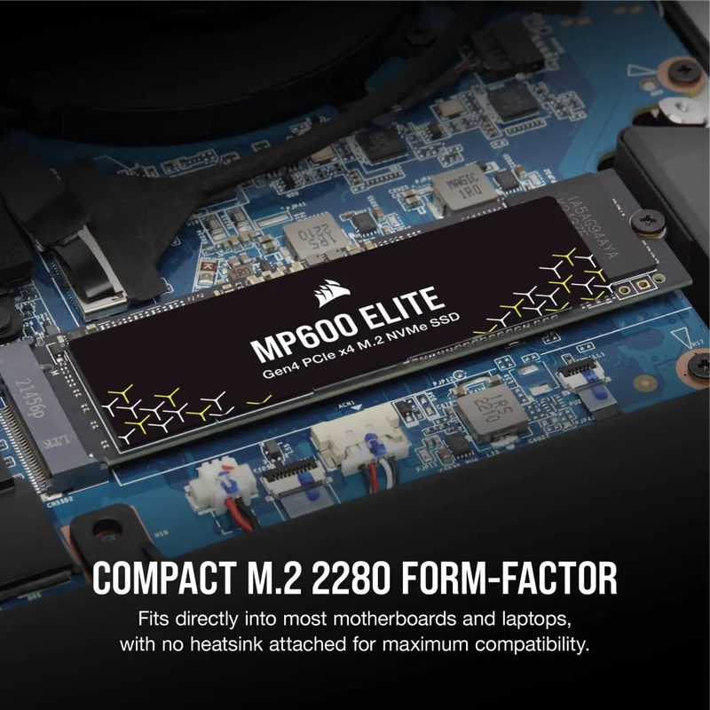 Corsair MP600 ELITE 1TB Gen4 PCIe x4 NVMe M.2 SSD (no heatsink); Read Up To 7000MB/s; Write up to...