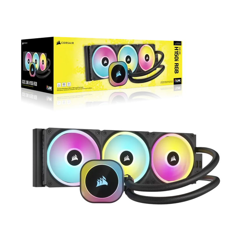 Corsair iCUE LINK H150i RGB Liquid CPU Cooler - QX120 RGB Fans - 360mm Radiator - Fits Intel® LG...
