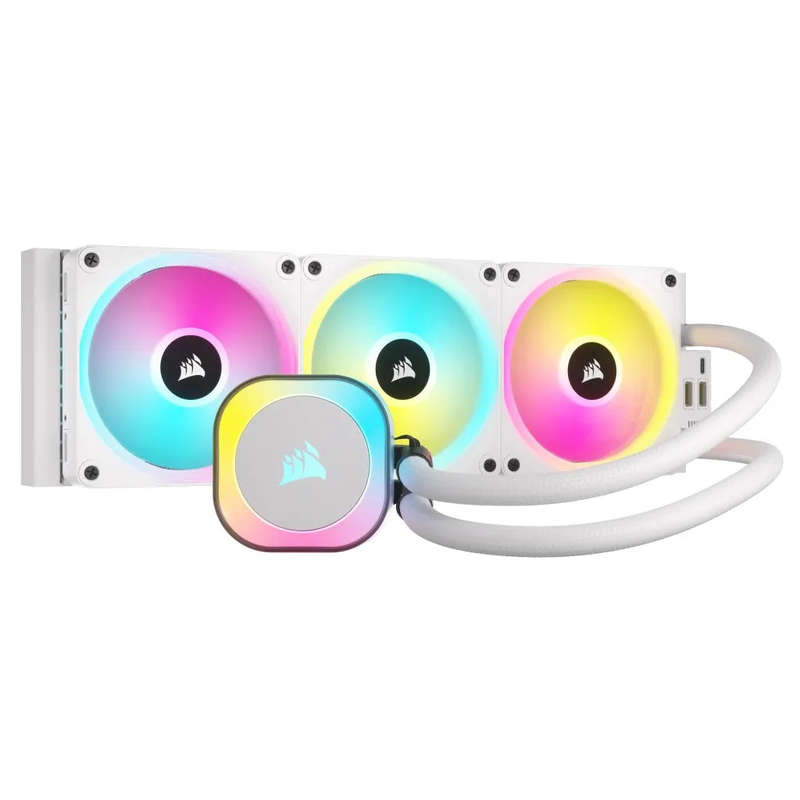 Corsair iCUE LINK H150i RGB Liquid CPU Cooler - QX120 RGB Fans - White - 360mm Radiator - Fits In...