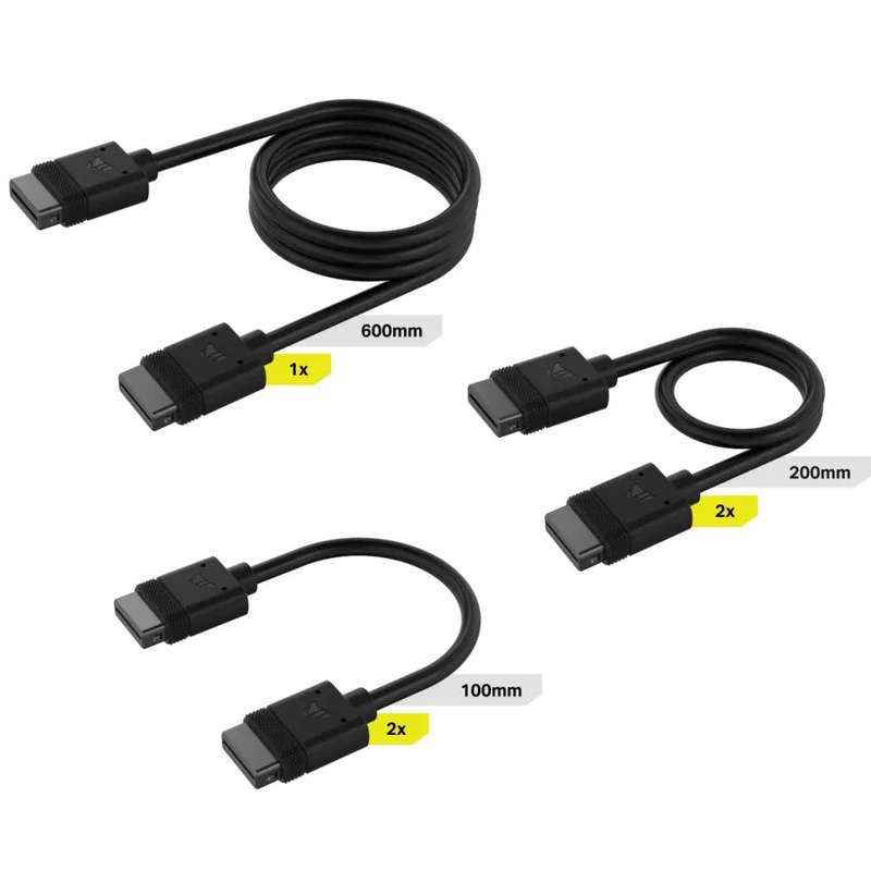 Corsair iCUE LINK Cable Kit with Straight connectors; Black