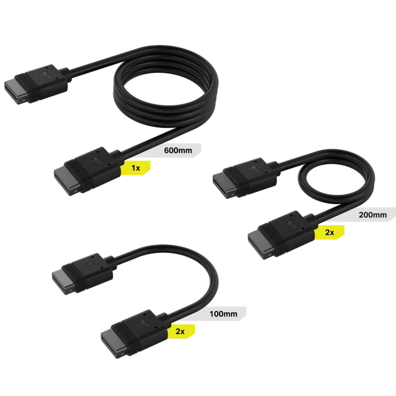 Corsair iCUE LINK Cable Kit with Straight connectors; Black