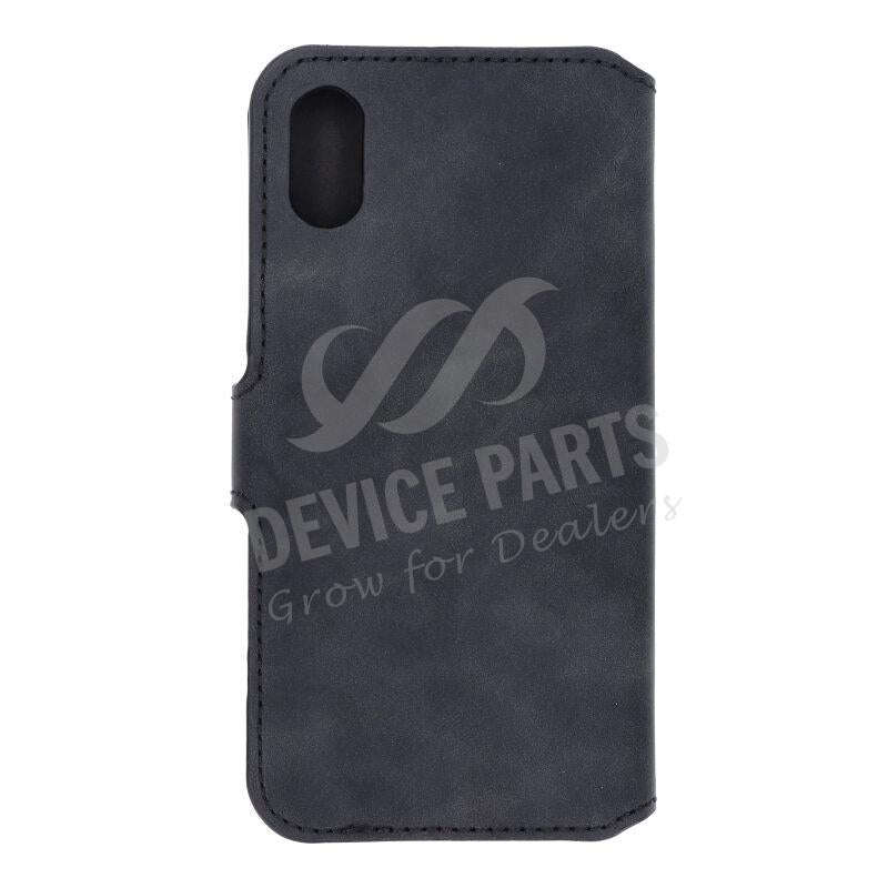 DG.MING Retro Oil Side Horizontal Flip Case for iPhone X/XS Black
