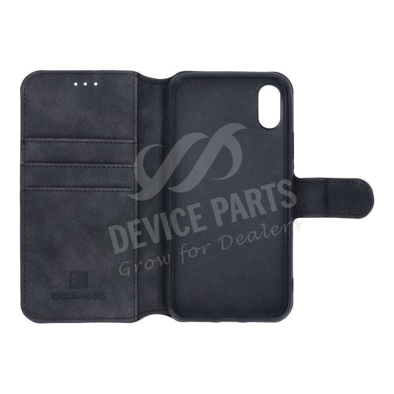 DG.MING Retro Oil Side Horizontal Flip Case for iPhone X/XS Black