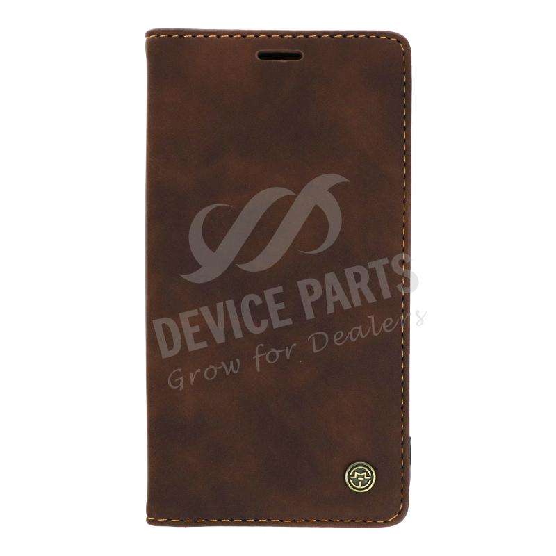 CaseMe-013 PU + PC Business Style Vintage Matte Horizontal Flap Leather Case for iPhone 11 Brown