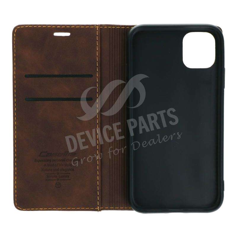 CaseMe-013 PU + PC Business Style Vintage Matte Horizontal Flap Leather Case for iPhone 11 Brown