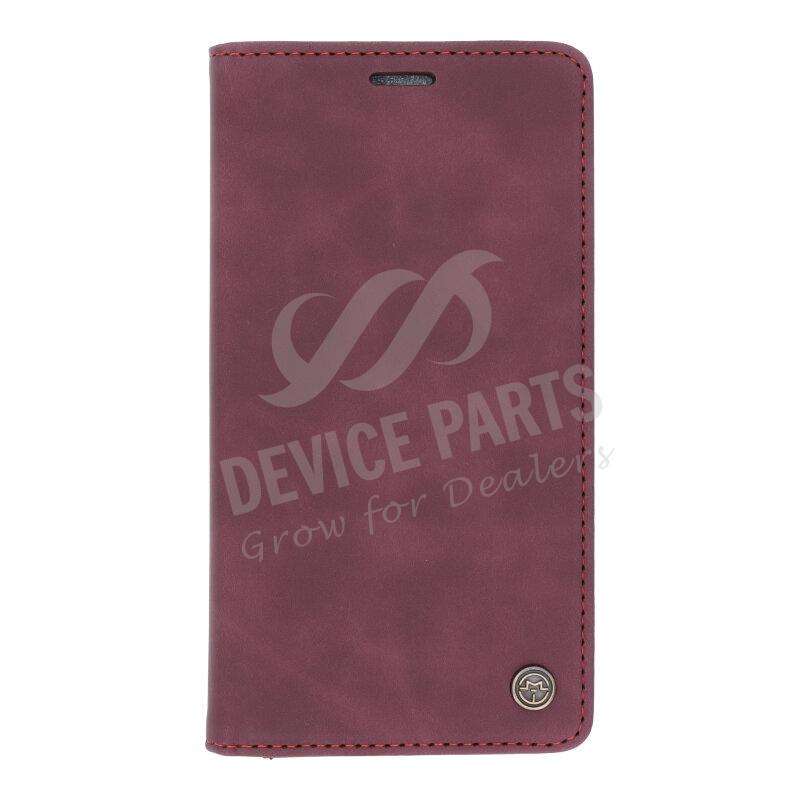 CaseMe-013 PU + PC Business Style Vintage Matte Horizontal Flap Leather Case for iPhone 11 Dark Red