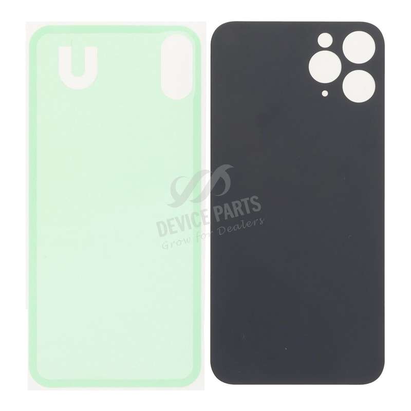 Battery Door with Adhesive for iPhone 11 Pro EU & Large Hole Version Black OEM