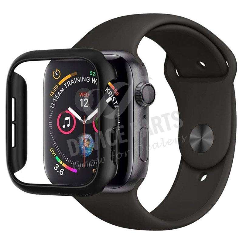 Case with Screen Protector for Apple Watch Series 4 44mm/Series 5 44mm/Series 6 44mm/SE 44mm Black