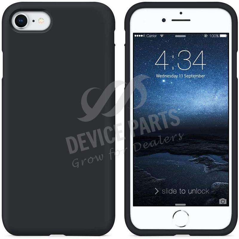 Full Coverage Liquid Silicone Case for iPhone 7/8/SE 2020 Black Without Logo