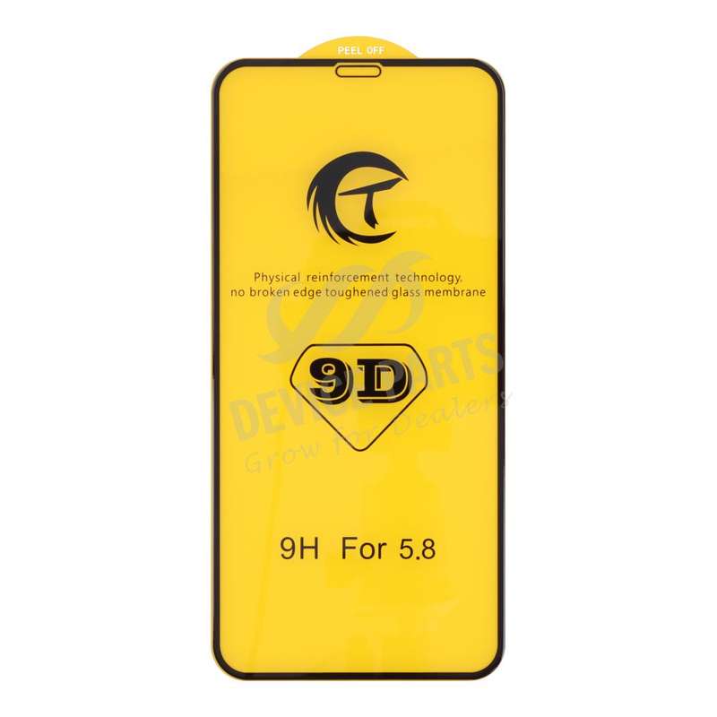 9D Full Screen Tempered Glass Screen Protector for iPhone X/XS/11 Pro Black