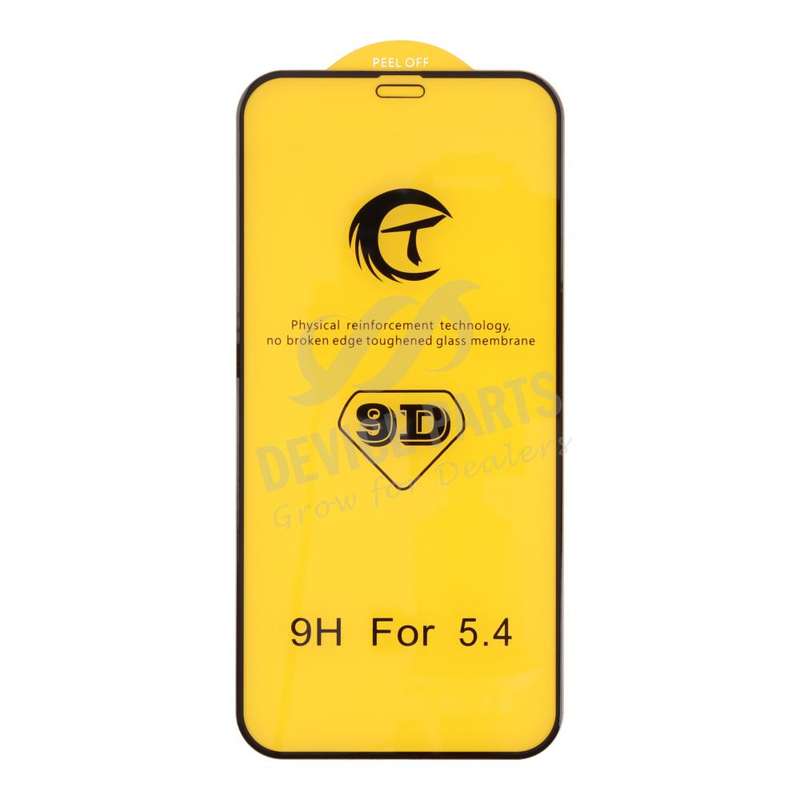 9D Full Screen Tempered Glass Screen Protector for iPhone 12 Mini Black