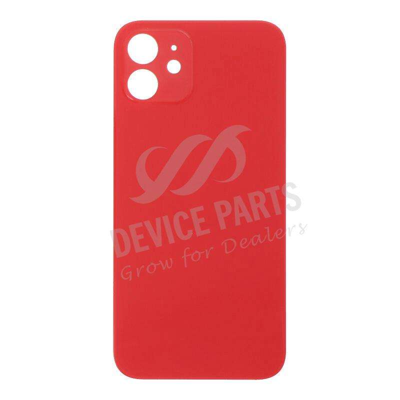 Battery Door with Adhesive for iPhone 12 Large Hole Red OEM