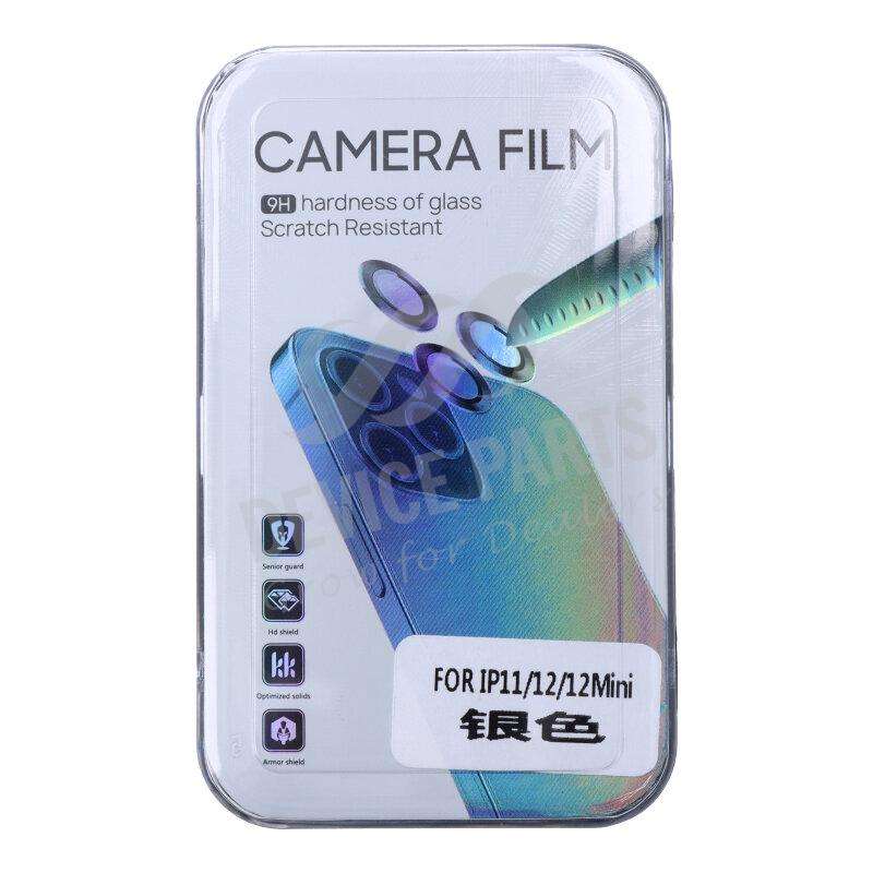 9H Rear Camera Tempered Glass Film for iPhone 11/12/12 Mini Silver 2pcs in one set