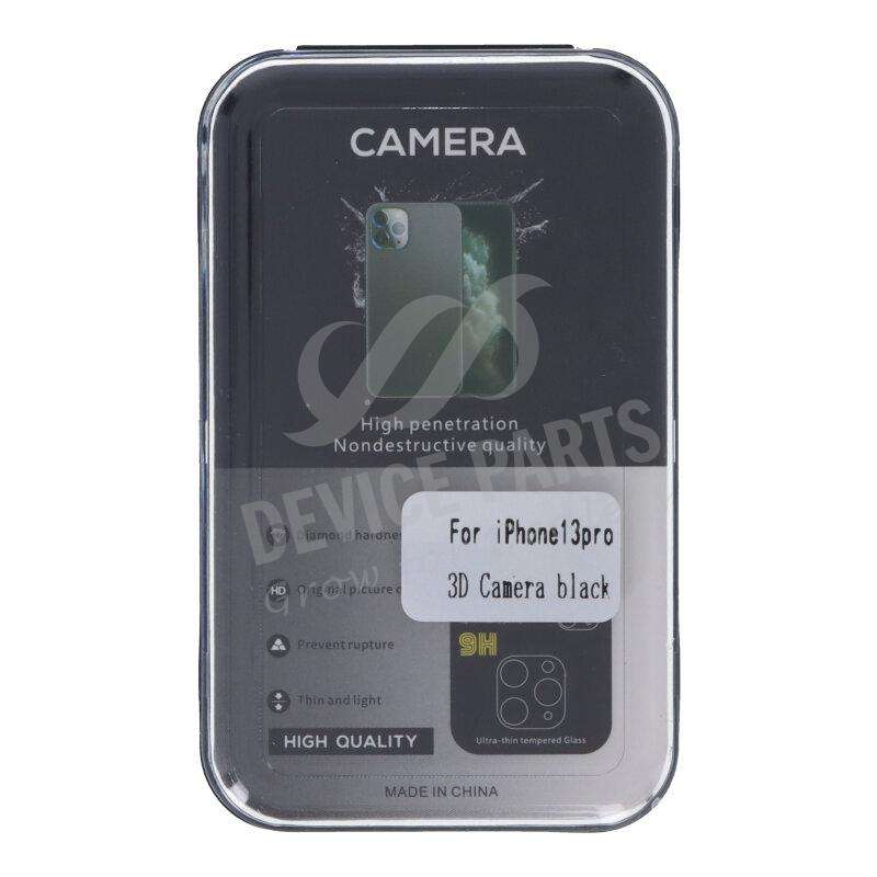 3D Silk Screen Rear Camera Tempered Glass Film for iPhone 13 Pro/13 Pro Max Black