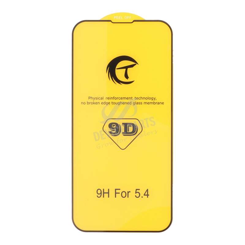 9D Full Screen Tempered Glass Screen Protector for iPhone 13 Mini 5.4" Black