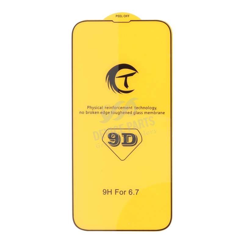 9D Full Screen Tempered Glass Screen Protector for iPhone 13 Pro Max 6.7" Black