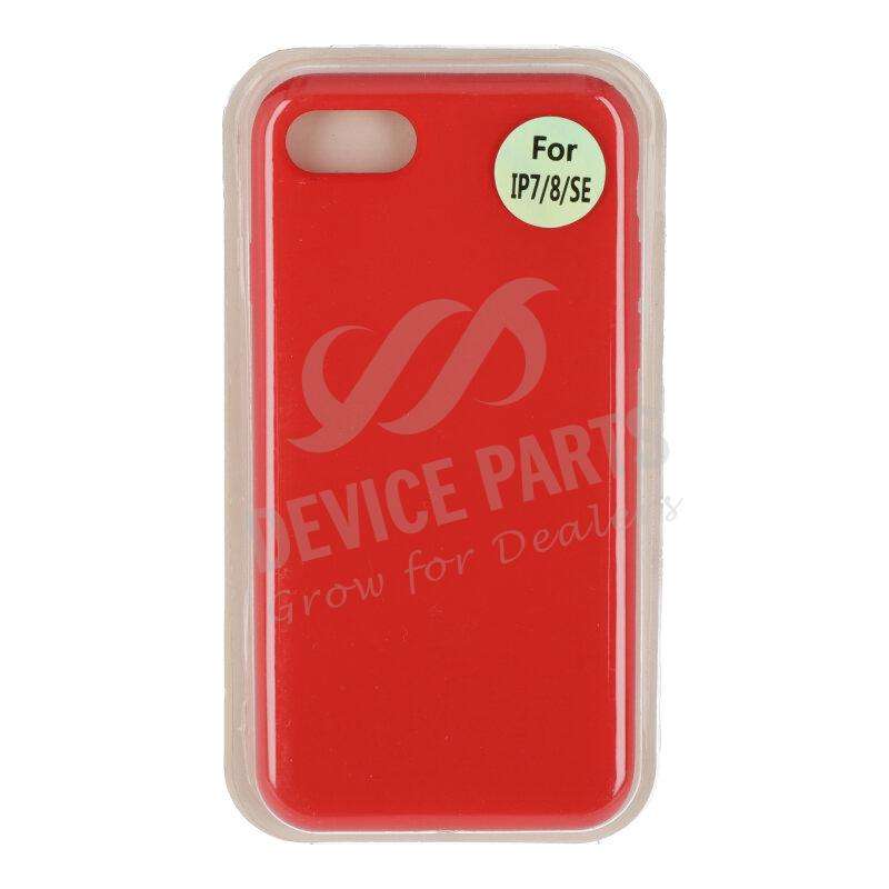 Full Pure Color Liquid Silicone Case Without Logo for iPhone 7/8 Red