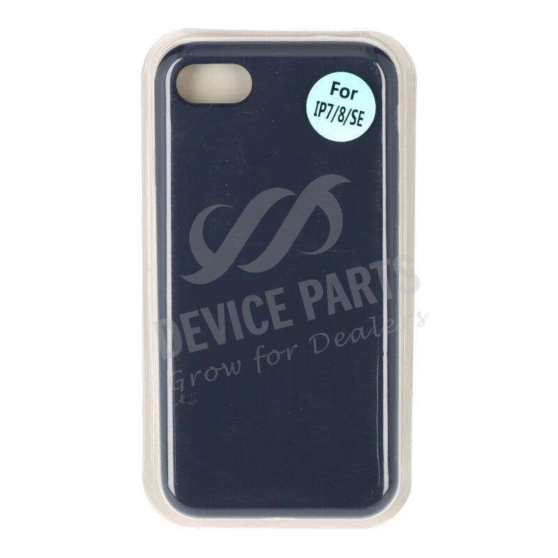 Full Pure Color Liquid Silicone Case Without Logo for iPhone 7/8 Midnight Blue