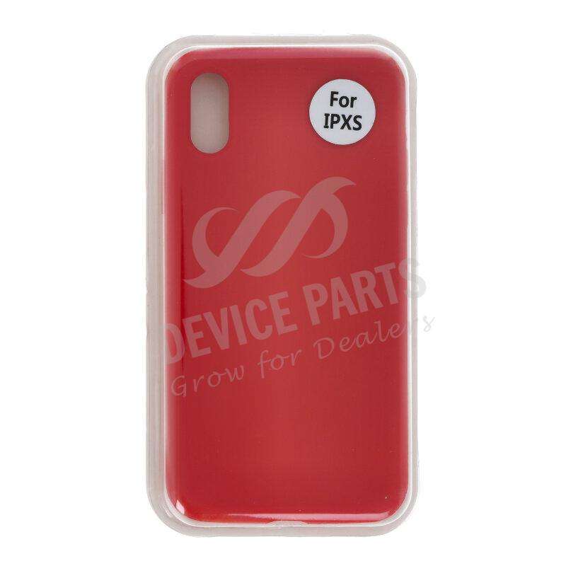 Full Pure Color Liquid Silicone Case Without Logo for iPhone X/XS Red